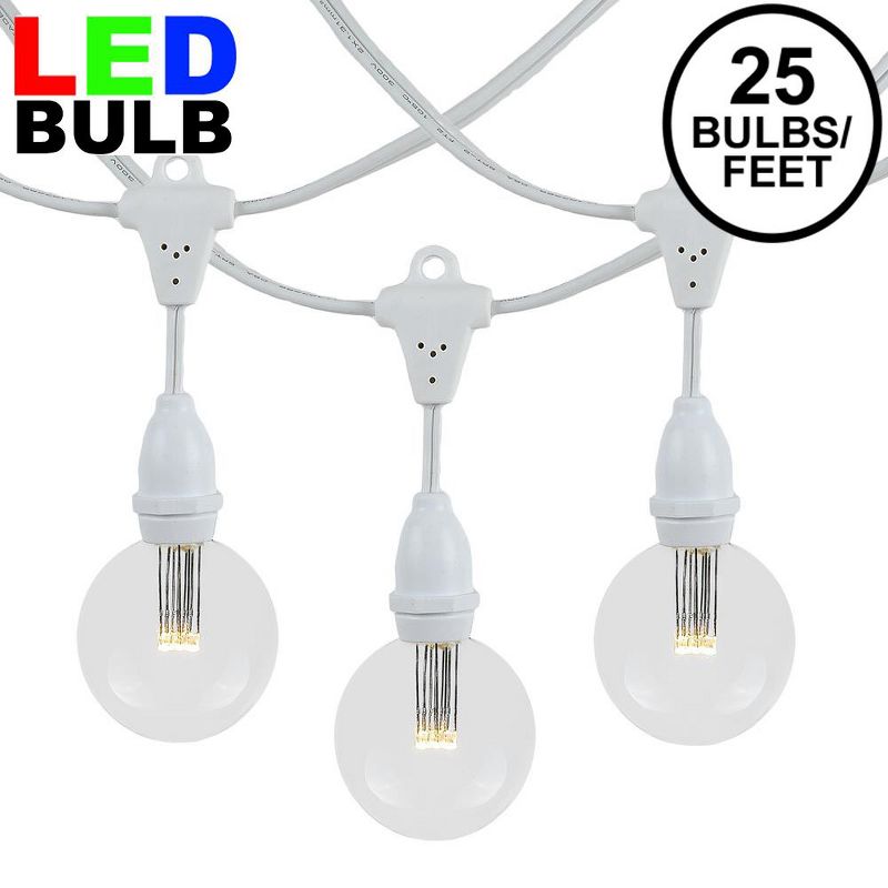 Novelty Lights Globe Outdoor String Lights with 25 suspended Sockets Suspended White Wire 25 Feet, 1 of 8