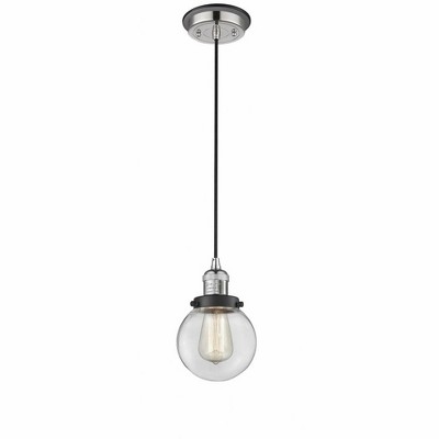Beacon - 1 Light Cord Hung Mini Pendant In Industrial Style-9.5 Inches Tall and 6 Inches Wide