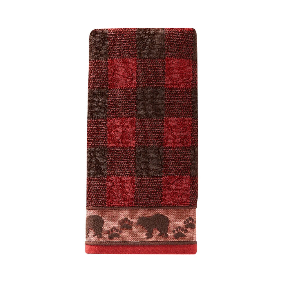 Photos - Towel SKL Home Sundance Hand  Red: 100 Cotton, Midweight Jacquard Terry, Rustic Plaid Design, Machine Washable