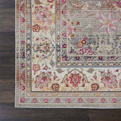 Gray Hand-Knotted Wool and Synthetic Rectangular Rug