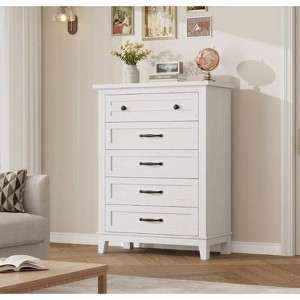 5 Dresser for Bedroom, 41.3" Tall Vertical Drawer Dresser with Storage Freestanding, Wooden Closet Storage Chest for Living Room, Bedroom, Entryway - 1 of 4