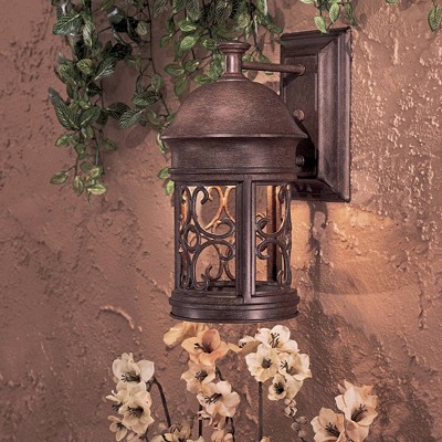 Sage Ridge Vintage Rust Lantern-Style Outdoor Wall Sconce