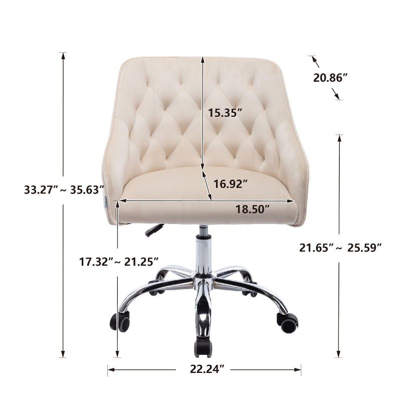 Swivel Shell Chair for Living Room/ Modern Leisure office Chair Comfy Home Office Chair with Wheels Cute Chair Adjustable Swivel Chair-The Pop Home, 2 of 10