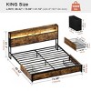 WOWLIVE Twin/Queen/Full/King Size Bed Frame with Storage Headboard, Platform Bed with Drawers & Charging Station, HB06 - 2 of 4