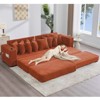 TiramisuBest Modular L Shaped Sofa Corduroy Fabric Sectional Movable Footstool Cup Holders 8 Pillows Side Pocket Bed Mode - 3 of 4