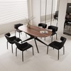 YOUNIKE 69.3" L Oval Dining Table Set for 4, Modern Kitchen Dinner Tables with Wood Top & Metal Base for Dining Room Kitchen Living Room - 2 of 4
