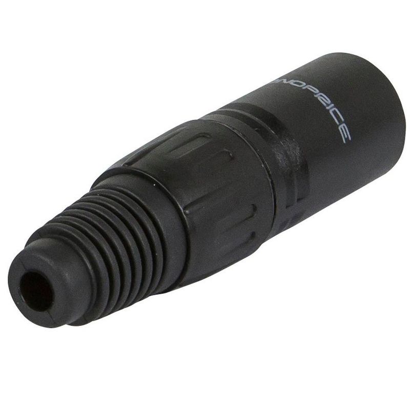 Monoprice 5-Pin Male DMX Connector - Black | Anodized Aluminum With A Plastic Cap, Rubber Strain Relief Boot, And Three Solder Cup Connectors, 2 of 3