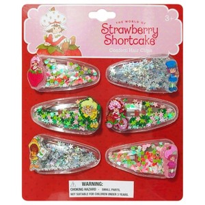 Strawberry Shortcake Confetti Hair Clips 6pcs Set with Charms for Girls Strawberry Shortcake Hair Accessories - 1 of 4