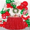 Wikineon 90 Inch Round Tablecloth Red Sequin Table Cloth Glitter Table Cover for Holiday Banquet Dining Wedding Party Decoration - 2 of 4