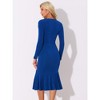 Allegra K Women's Square Neck Long Sleeve Party Club Bodycon Dress - 3 of 4