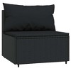 Patio Middle Sofa with Cushions  Poly Rattan vidaXL - 2 of 4