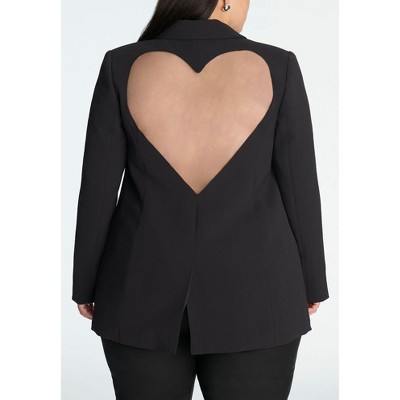 ELOQUII Women's Plus Size Heart Cutout Blazer