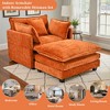 Busaurus Oversized Chenille Indoor Chaise Lounge Chair with Ottoman - 4 of 4