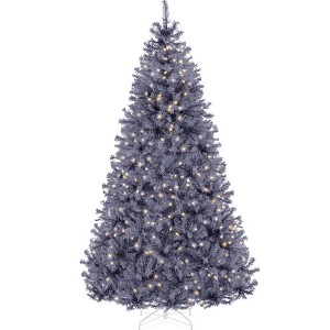 Best Choice Products Pre-Lit Charcoal Gray Christmas Tree, Artificial Full Holiday Decoration w/ Incandescent Lights - 1 of 4
