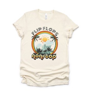 Simply Sage Market Women's Flip Flops Nonstop Short Sleeve Graphic Tee - 1 of 2