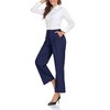 Women's Wide Leg Suit Pants Loose Fit High Elastic Waisted Business Casual Long Trousers Pant - 3 of 4