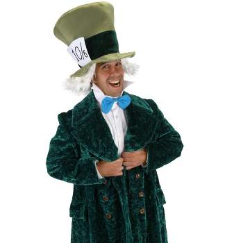 HalloweenCostumes.com   Men  Disney Alice in Wonderland Mad Hatter Hat with Hair, Collar and Bow Tie Costume Kit for Adults and Teens, Green