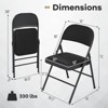Costway 2PCS Folding Chairs w/ Metal Frame PVC Leather Stackable Chairs for Indoor - 3 of 4