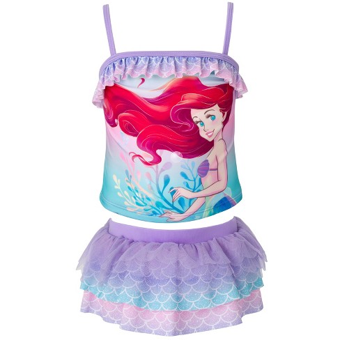 Disney Princess Ariel Toddler Girls Upf 50 Tankini Top And Bikini Bottom Swim Set 4t Target