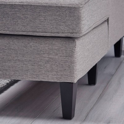 Lillian Contemporary Light Gray Fabric Slipper Chair with Dark Brown Legs