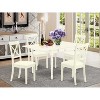 HomeStock 5-Pc Linen White Finish Solid Wood Top - Dining Room Set with Dropleaf - Seats 4 - 2 of 4