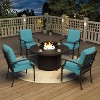 ALAULM 5 Piece Metal Outdoor Patio Furniture Set with Round Fire Pit Table, Patio Conversation Sets - 2 of 4