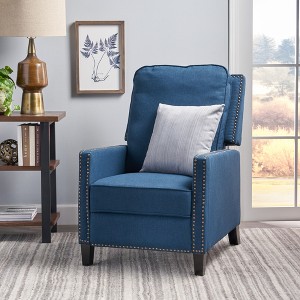 Fabric Push Back Recliner with Nailhead Trim and Contemporary Style - 1 of 4