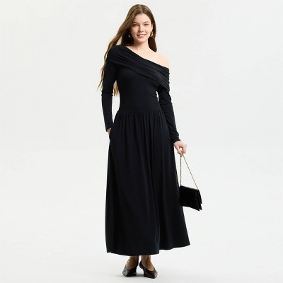 Женские платья A New Day Women's Long Sleeve Midi A-Line Dress - A New Day™ Black M — фото 3