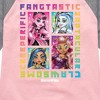 Girls' - Mattel - Clawsome, Fangtastic, Creeperific & Zapptacular Shirt Tail Raglan Graphic T-shirt - 2 of 3