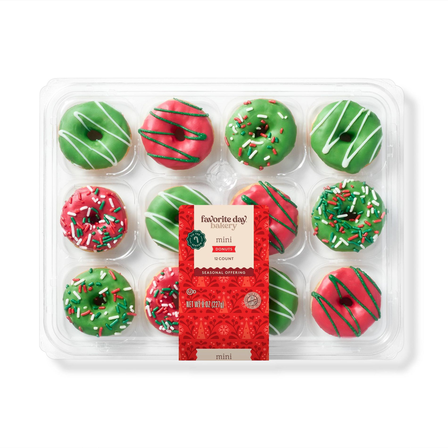 Christmas Mini Donuts - 8oz/12ct - Favorite Day™