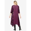 Woman Within Women's Plus Size Mixed Media Hanky Hem Dress - 3 of 4