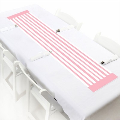 Big Dot of Happiness Pink Stripes - Petite Simple Party Paper Table Runner - 12 x 60 inches