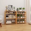Tangkula 4-Tier Bookshelf Floor Storage Shelf w/ Rubber Wood Frame Anti-Toppling Kits - 3 of 4