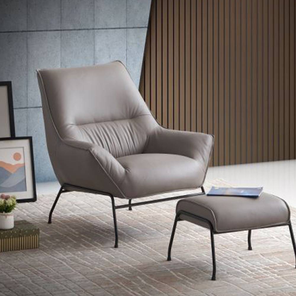 Photos - Pouffe / Bench 35" Jabel Accent Chair Khaki Top Grain Leather - Acme Furniture