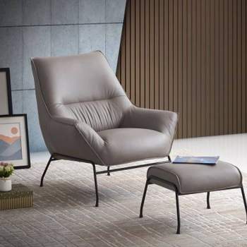 35" Jabel Accent Chair Khaki Top Grain Leather - Acme Furniture