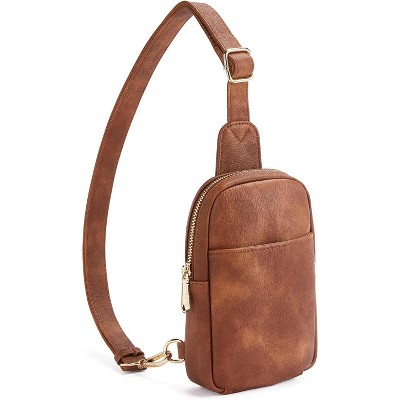 Small Sling Bag for Women Leather Crossbody Fanny Packs Chest Bag for Women