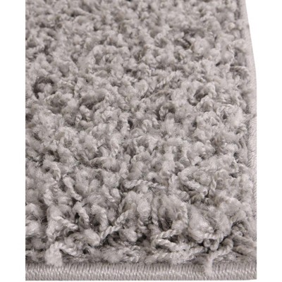 Cloud Gray Easy-Care Synthetic Shag Runner Rug for Kids