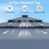Tangkula 10 FT Solar Patio Umbrella w/ 32 LED Lights 3-Tier Vented Top & Tilt Adjustment - 2 of 4