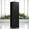 68-Inch Tall Bathroom Storage Cabinet with 2 Doors, Adjustable Shelves, Side Hooks & Anti-Tip Kit, Freestanding Organizer, Black - 3 of 4