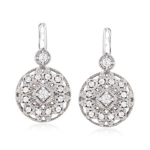 Ross-Simons 0.50 ct. t.w. Diamond Multi-Shape Drop Earrings in Sterling Silver - 1 of 4