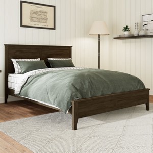 Sapphtopaz Bed Frame with Headboard Wood Platform Bed Mattress Foundation with Slat Support, No Box Spring Needed, Easy Assembly - 1 of 4