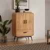 LuxenHome 2-Door 1-Drawer with Soft Close Sideboard Cabinet with Black Metal Legs - 2 of 4