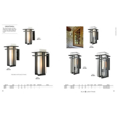 Modern Textured Matte Black 1-Light Outdoor Sconce with Opal Glass Shade