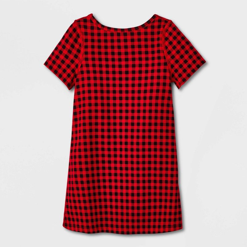 Toddler Girls' 2pk Adaptive Short Sleeve Holiday Dress - Cat & Jack™ Off-White/Red, 3 of 6