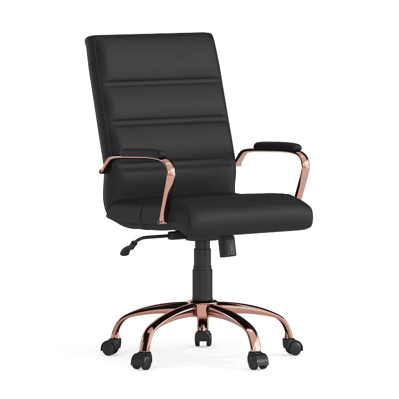 Flash Furniture Mid-Back Executive Swivel Office Chair with Metal Frame and Arms, 1 of 24