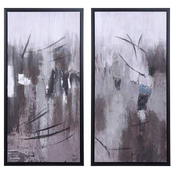 (Set of 2) 24 x 30 Line Drawing Wall Canvases Gray/White - Threshold™