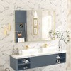 Apmir Rectangular Aluminum Alloy Framed and Tempered Glass Wall Bathroom Vanity Mirror in Matte Black/ Gold/ Silver/ Brown - 2 of 4
