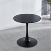 FONTOI 31.50" Round End Table with Metal Pedestal for 2-4 people, Side Table for Living Room Bedroom Small Space, White, 31.5"*28.74"*31.5" - 4 of 4