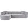 NicBex Couches for Living Room L-shaped Sponge Sectional Sofa Luxurious Chenille Upholstered Sofa Couch with Elegant Curved Design - 3 of 4