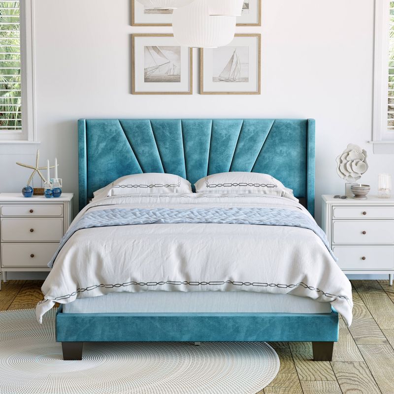  Ariana Velvet Upholstered Platform Bed Frame - Eco Dream, 6 of 9